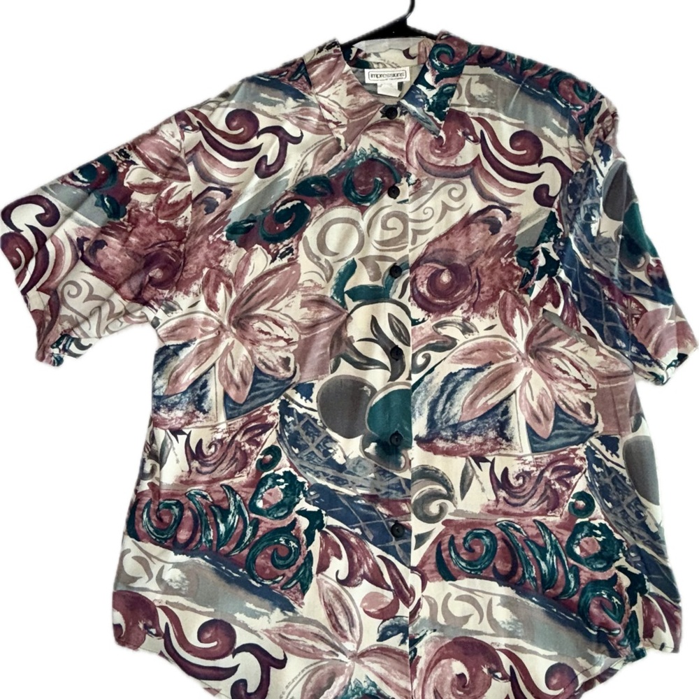 Vintage Abstract Floral Women’s Shirt